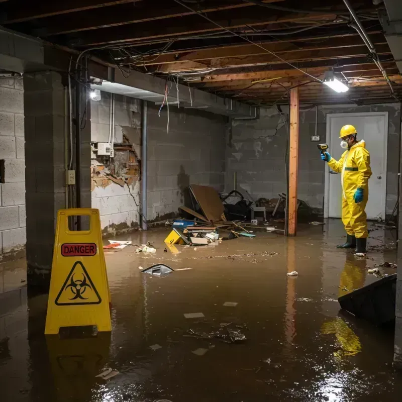 Flooded Basement Electrical Hazard in McLeansboro, IL Property